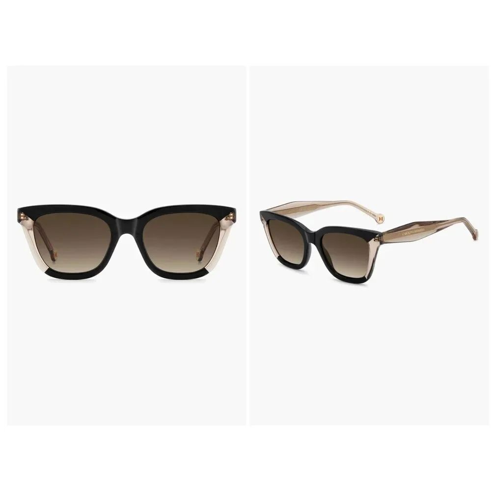 New $210 Women's Carolina Herrera 52mm Cat Eye Sunglasses in Black/Brown